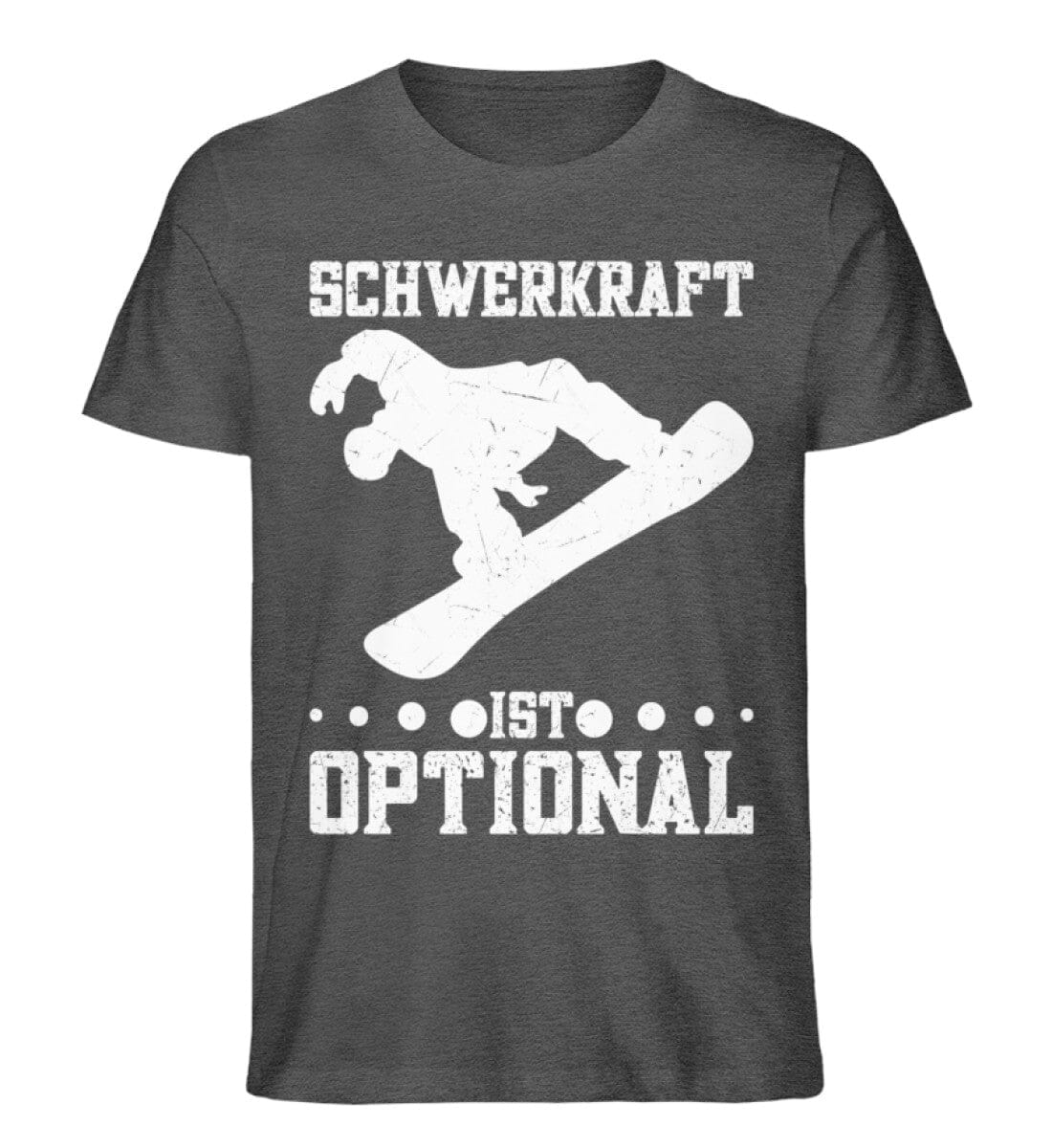 Schwerkraft ist optional Snowboard - Unisex Premium Bio Shirt Dark Heather Grey S 