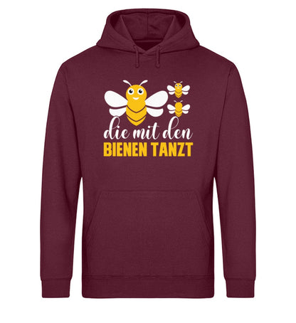 Die mit den Bienen tanzt - Unisex Bio Hoodie Burgundy XS 