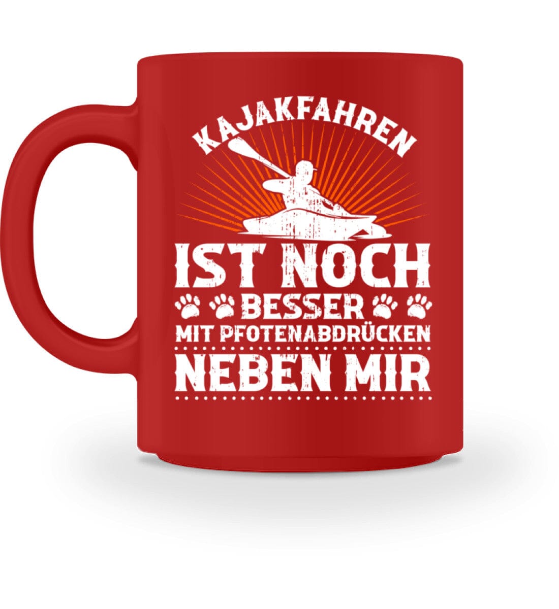 Kajakfahren ist noch besser mit Pfotenabdrücken - Tasse Red M 