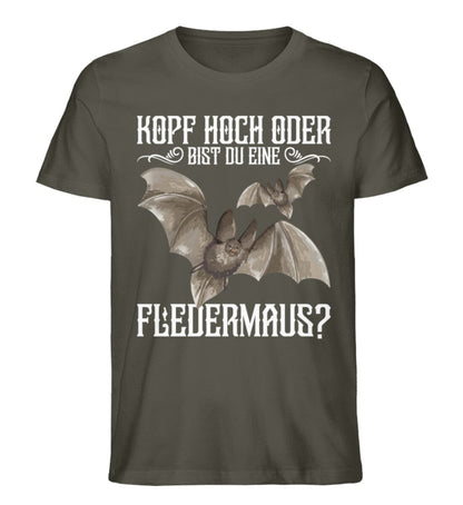 Kopf hoch oder bist du eine Fledermaus - Unisex Premium Bio Shirt Khaki S 