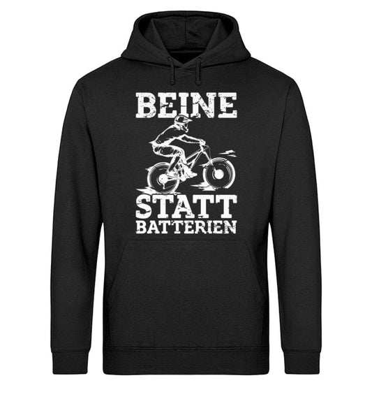 Beine statt Batterien - Unisex Bio Hoodie Black XS 