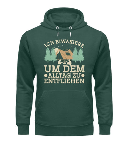 Biwakieren um Alltag zu entfliehen - Unisex Organic Hoodie Glazed Green S 