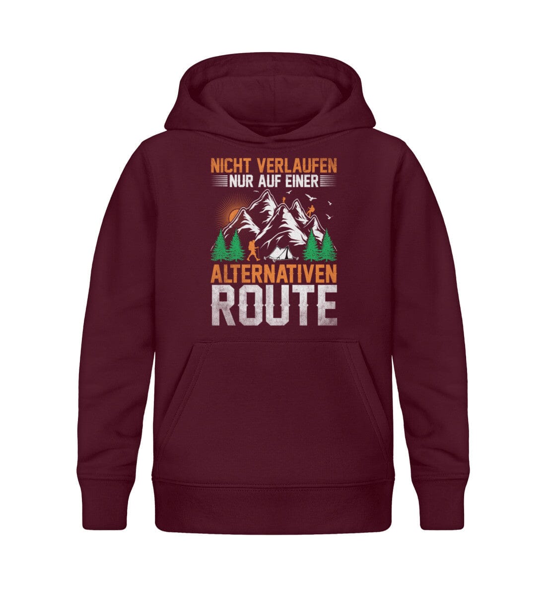 Nicht verlaufen nur auf alternativen Route - Kinder Bio Hoodie Burgundy 12/14 (152/164) 