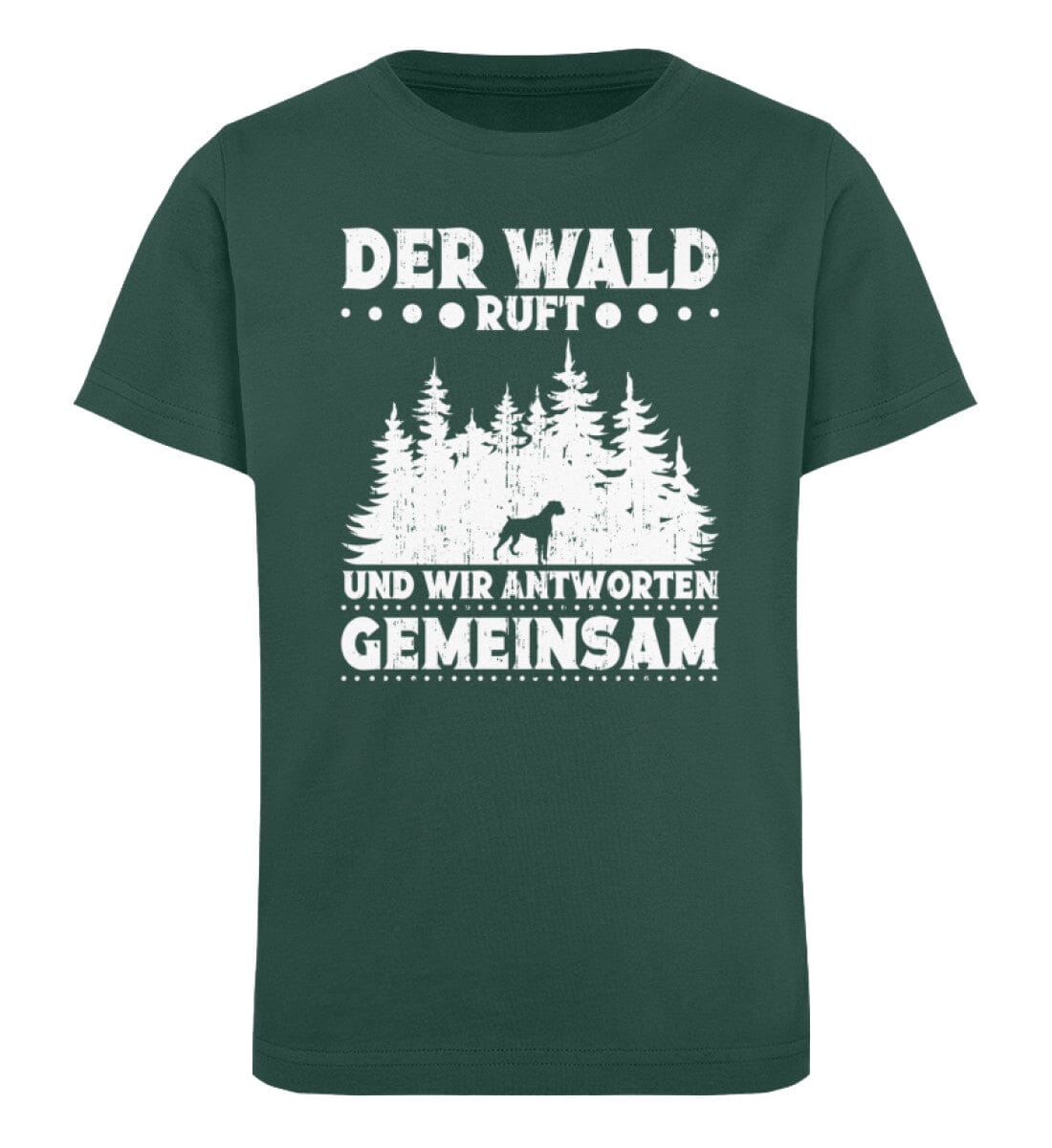 Der Wald ruft und wir antworten gemeinsam - Kinder Bio Shirt Glazed Green 12/14 (152/164) 