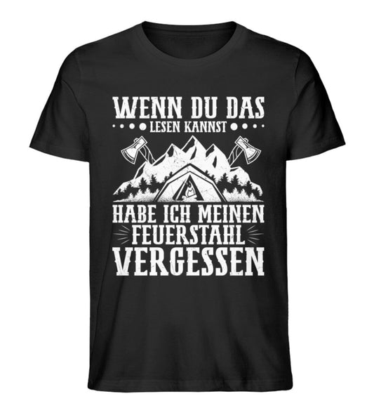 Ich habe meinen Feuerstahl vergessen - Unisex Premium Bio Shirt Black XS 