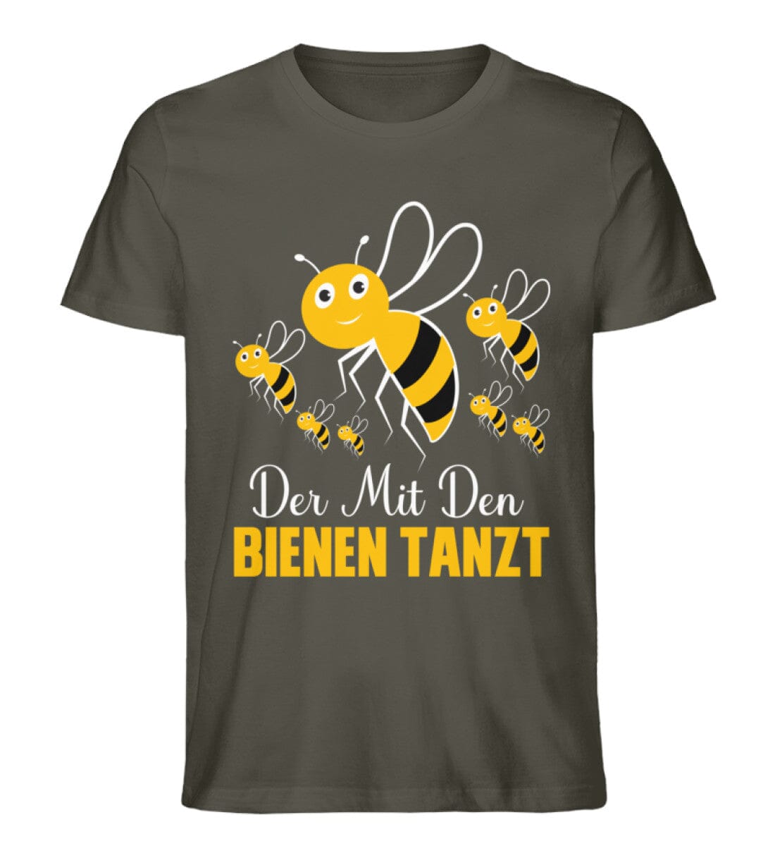 Der mit den Bienen tanzt - Unisex Premium Bio Shirt Khaki S 