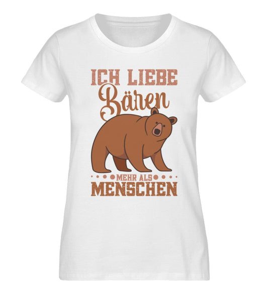 Ich liebe Bären mehr als Menschen - Damen Premium Organic Shirt White XS 