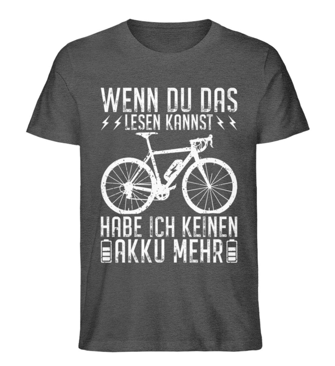 Ich habe keinen Akku mehr E-Bike - Unisex Premium Bio Shirt Dark Heather Grey S 