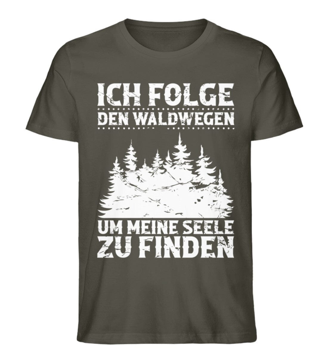 Ich folge den Waldwegen um meine Seele zu finden - Unisex Premium Bio Shirt Khaki S 