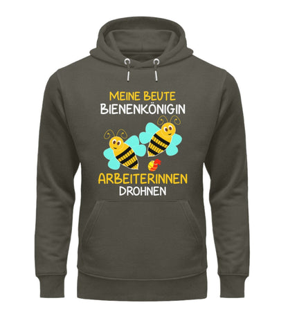 Meine Beute die Bienenkönigin Arbeiterinnen Drohnen - Unisex Premium Bio Hoodie Khaki XS 
