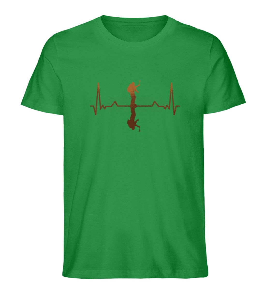 Herzschlag Bergsteiger - Unisex Premium Bio Shirt Fresh Green S 