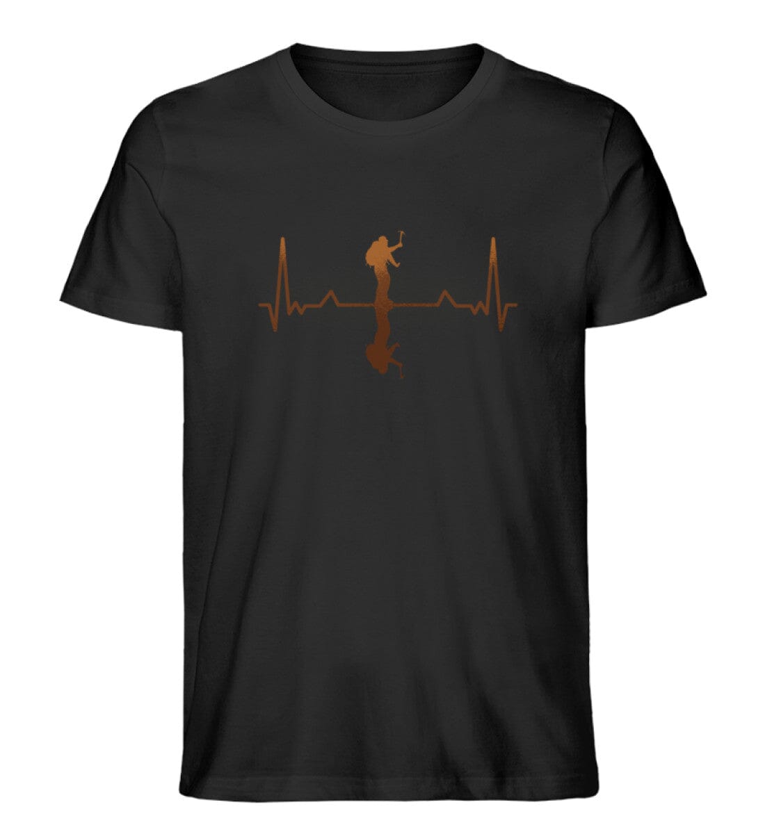 Herzschlag Bergsteiger - Unisex Premium Bio Shirt Black S 