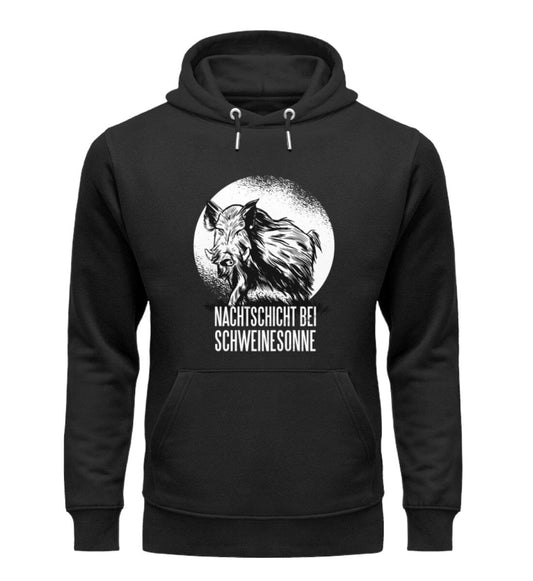 Die Nachtschicht Wildschwein - Unisex Premium Bio Hoodie Black S 