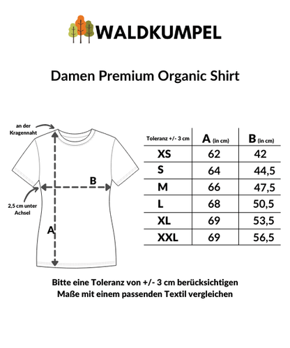 Mann Wald und Kettensäge  - Damen Premium Bio Shirt