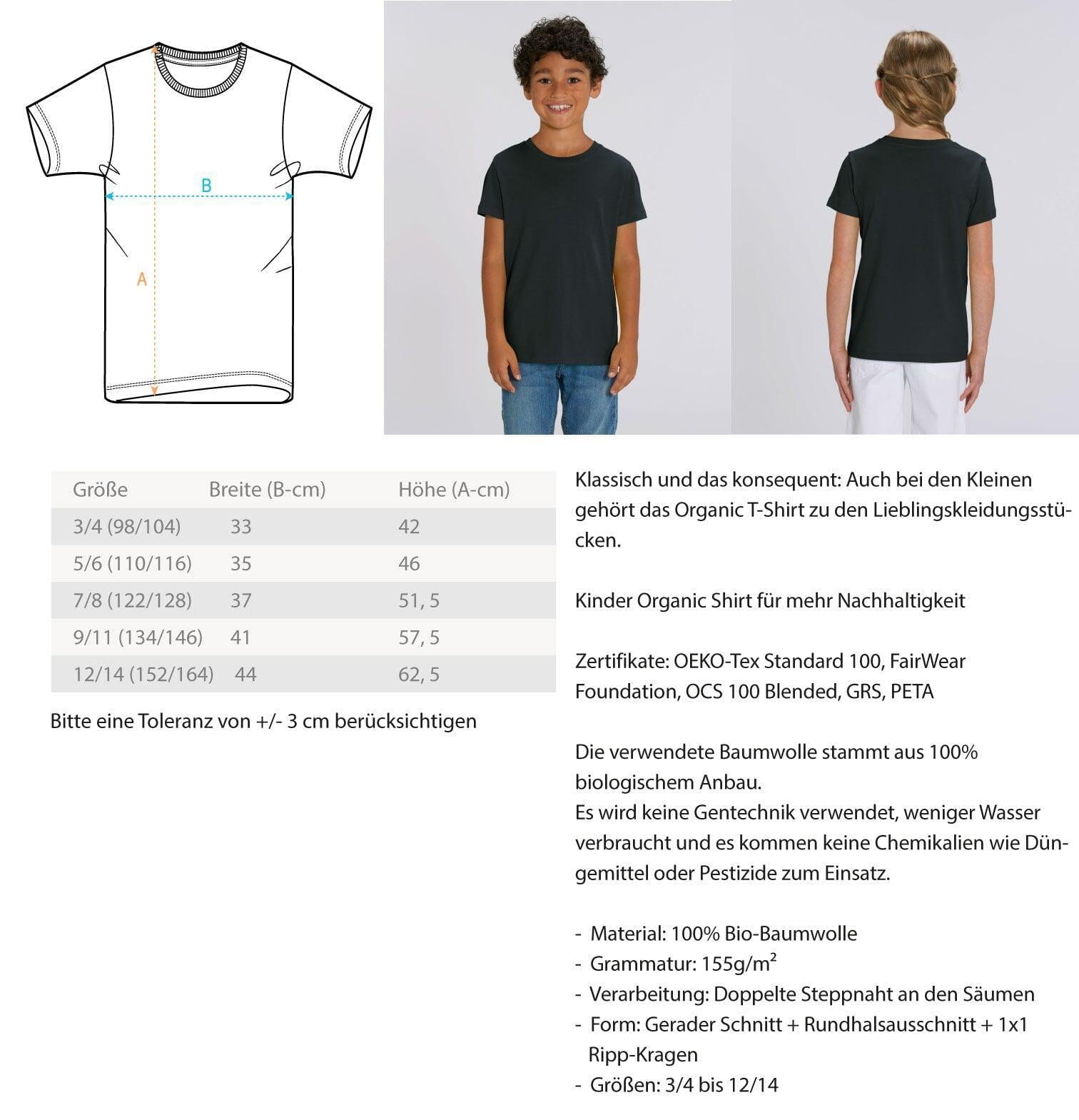 Wasserfarben-Vogel - Kinder Bio Shirt 