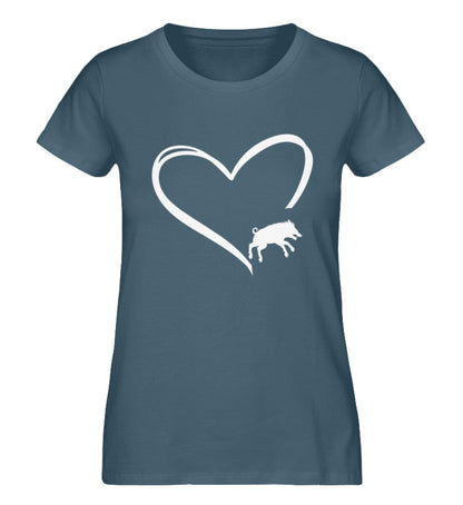 Tier im Herz Wildschwein - Damen Premium Bio Shirt Stargazer S 