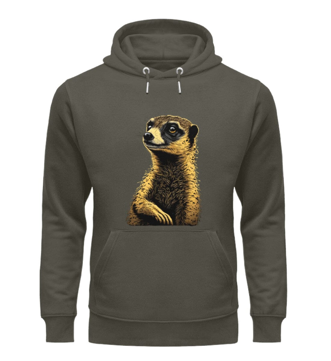 Erdmännchen blickt in die Ferne - Unisex Premium Bio Hoodie Khaki XS 