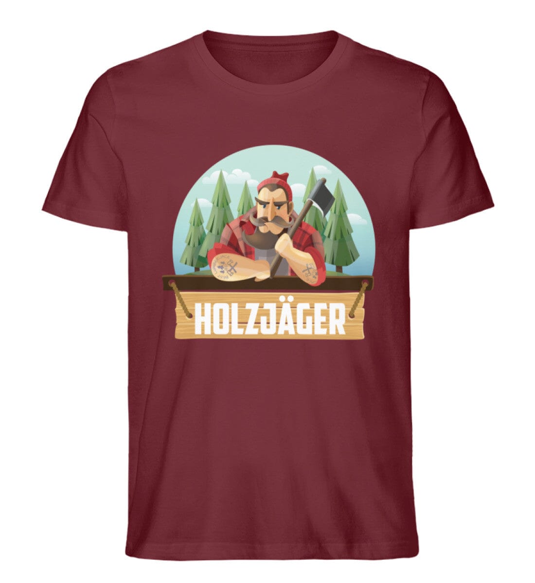 Ein Holzjäger - Unisex Premium Bio Shirt Burgundy S 