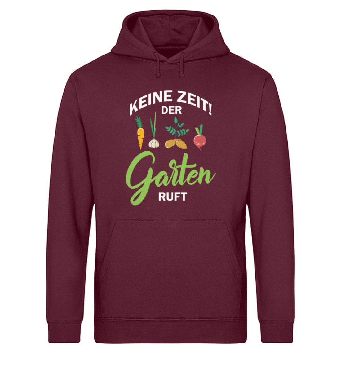 Der Garten ruft - Unisex Bio Hoodie Burgundy XS 