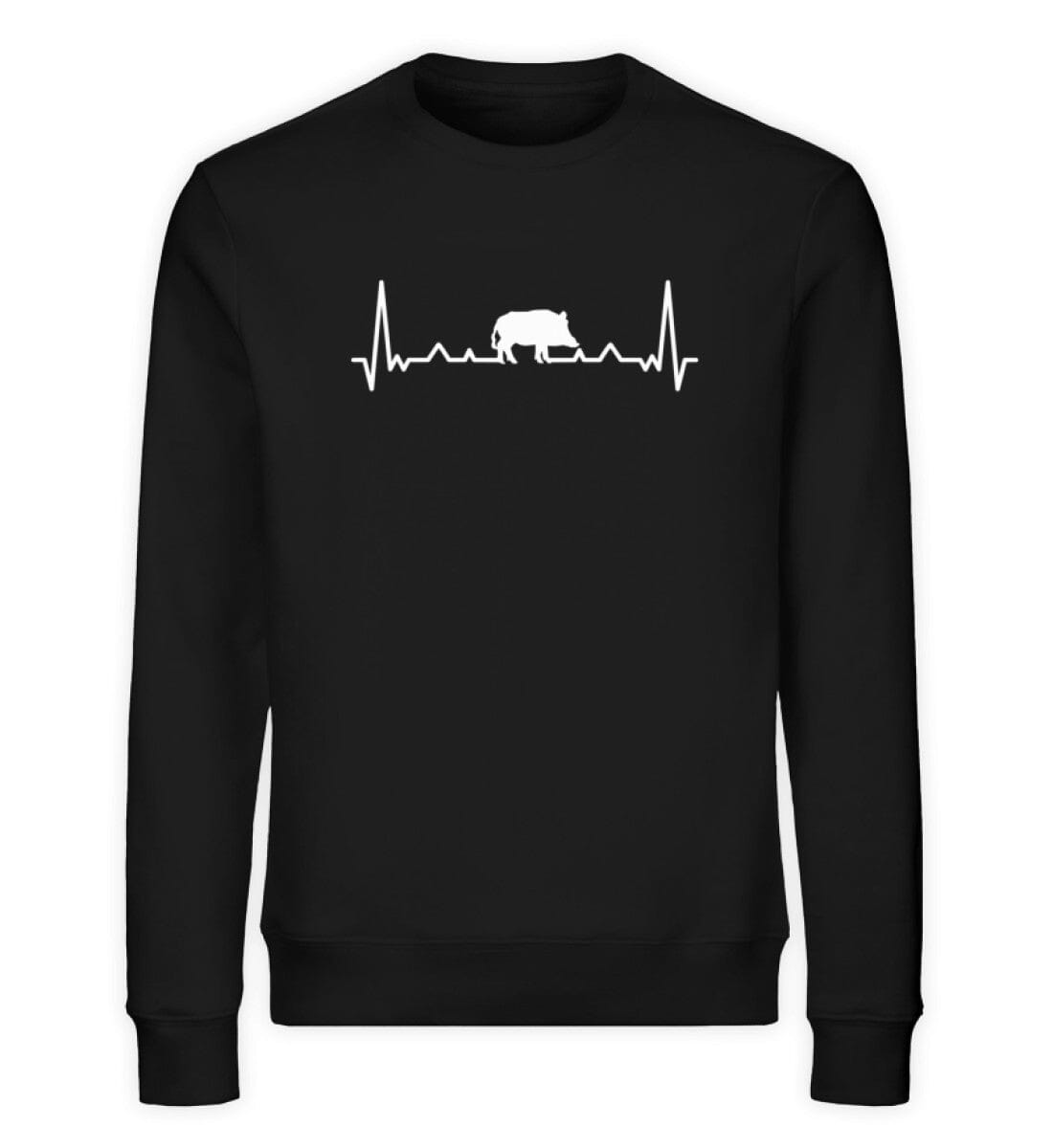 Herzschlag Wildschwein - Unisex Bio Sweatshirt Black XS 