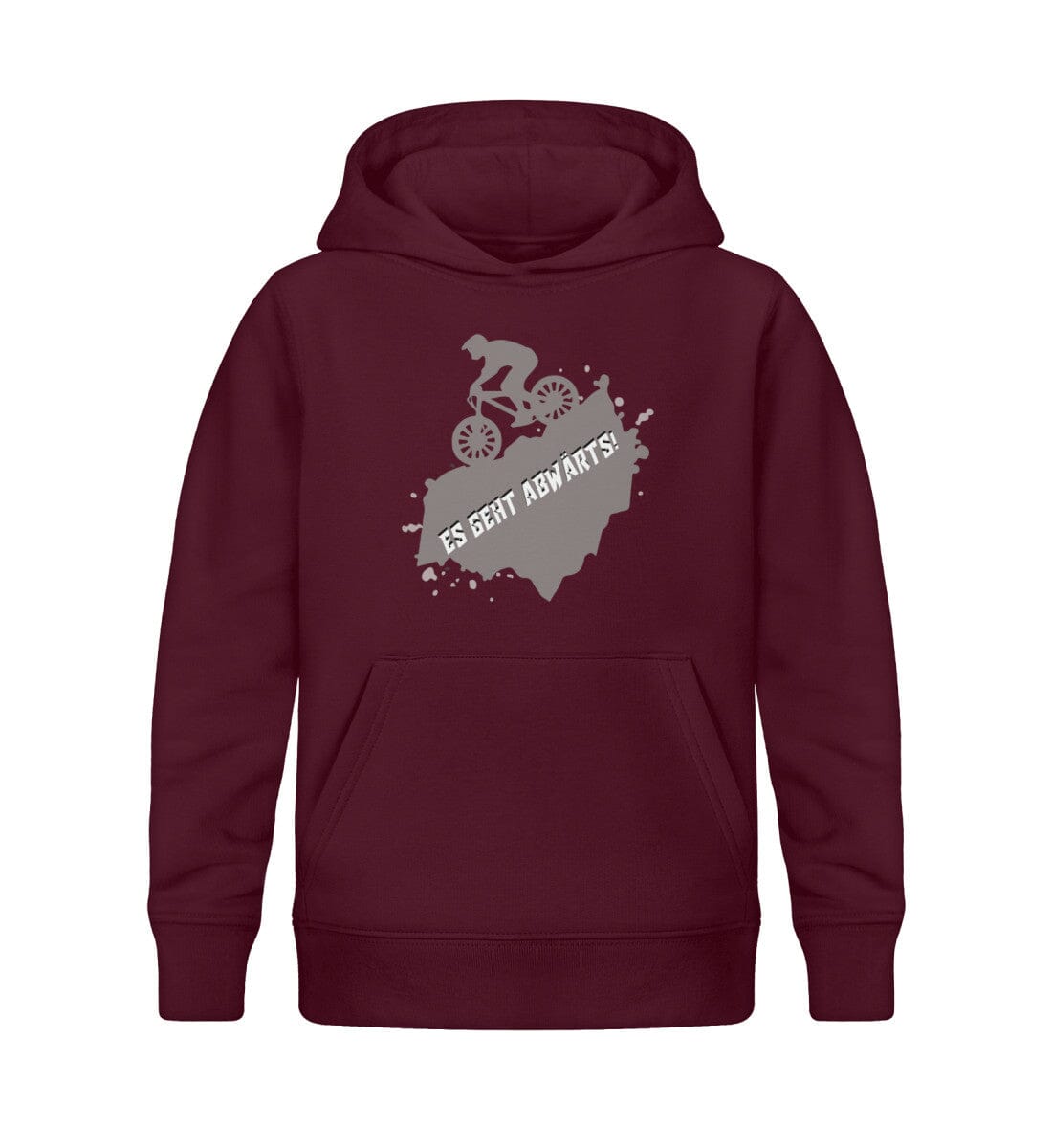 Es geht abwärts - Kinder Bio Hoodie Burgundy 12/14 (152/164) 