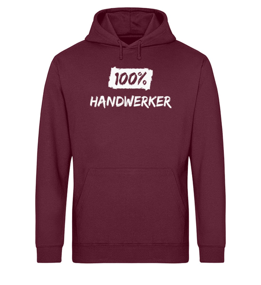 100% Handwerker - Unisex Bio Hoodie Burgundy XS 