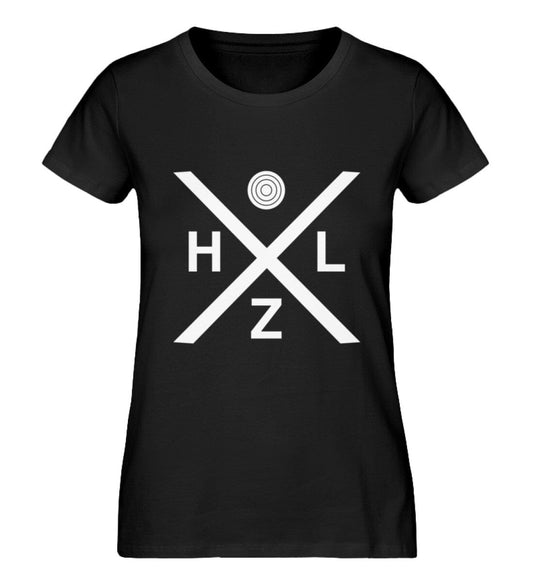 Holz - Damen Premium Bio Shirt Black S 