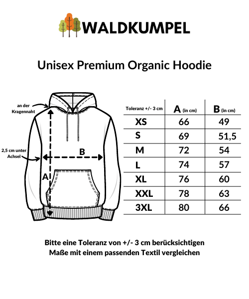 Tier des Waldes Fuchs gezeichnet  - Unisex Premium Bio Hoodie