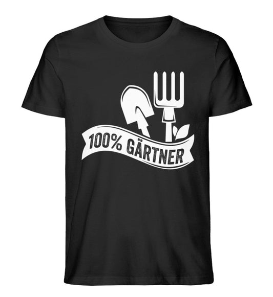 100% Gärtner - Unisex Premium Bio Shirt Black XS 