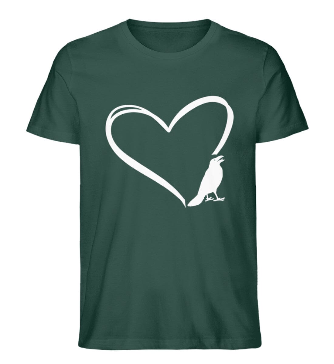 Tier im Herz Krähe Rabe - Unisex Premium Bio Shirt Glazed Green S 