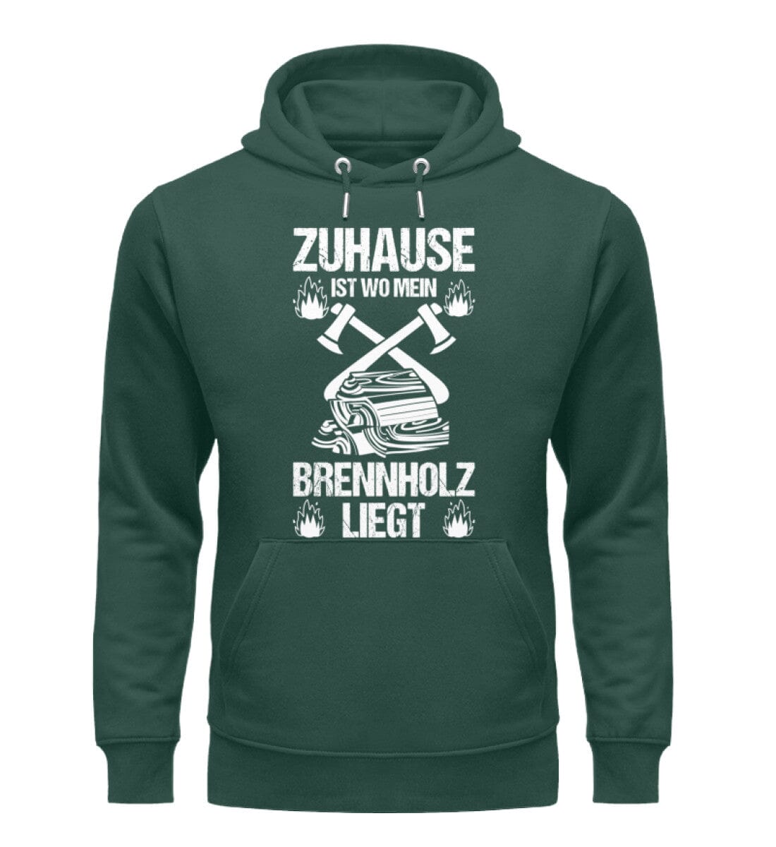 Zuhause bei meinem Brennholz - Unisex Premium Bio Hoodie Glazed Green S 