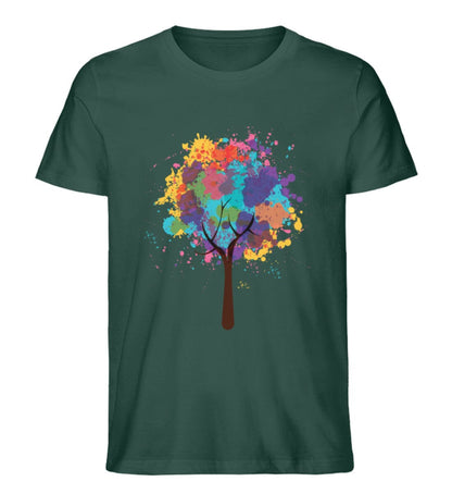 Wasserfarben-Baum - Unisex Premium Bio Shirt Glazed Green S 