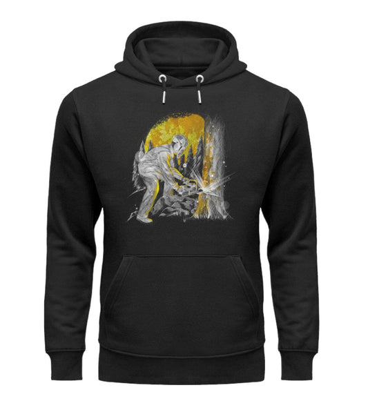 Baumfällung im Wald - Unisex Premium Bio Hoodie Black XS 