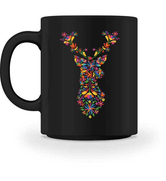 Blumen Hirsch - Tasse 