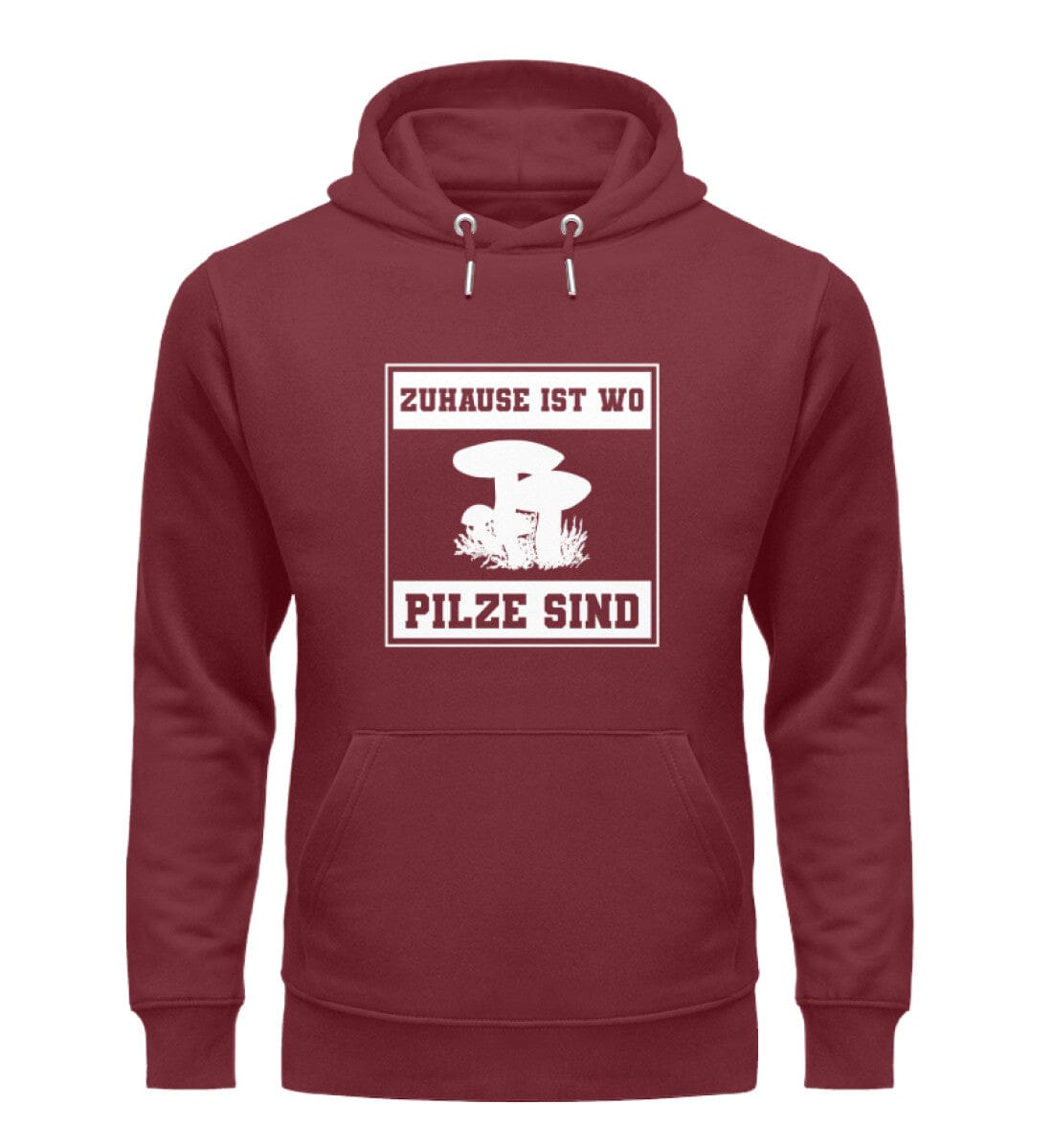 Zuhause ist wo Pilze sind - Unisex Premium Bio Hoodie Burgundy S 