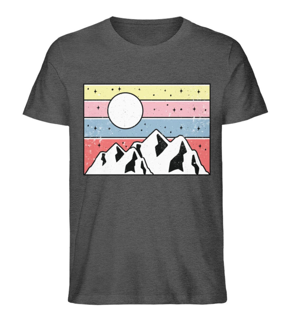 Die Berge und der Mond - Unisex Premium Bio Shirt Dark Heather Grey S 