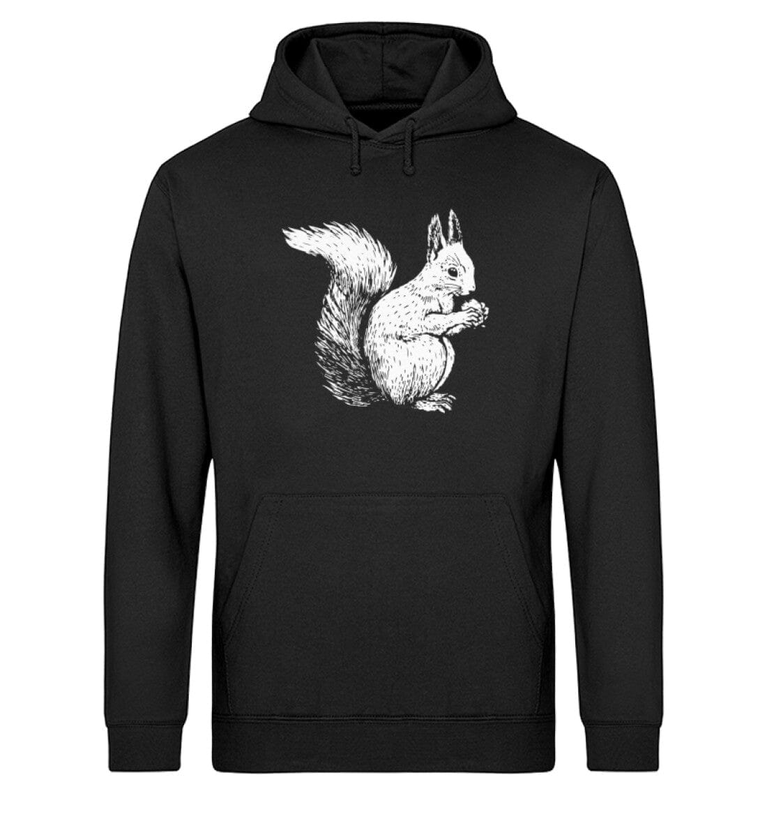 Tier des Waldes Eichhörnchen gezeichnet - Unisex Bio Hoodie Black XS 