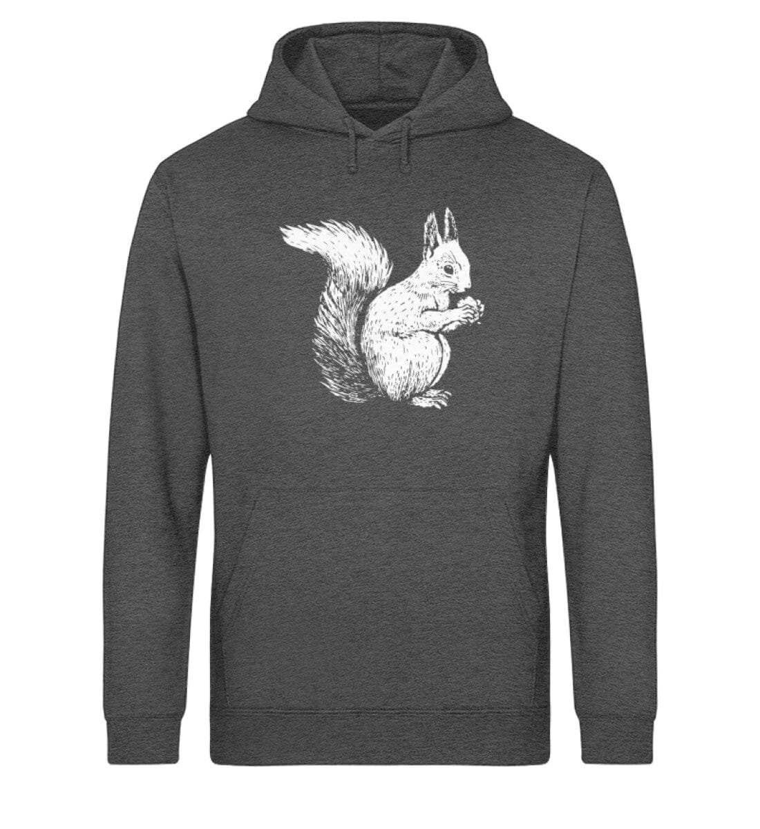 Tier des Waldes Eichhörnchen gezeichnet - Unisex Bio Hoodie Dark Heather Grey XS 