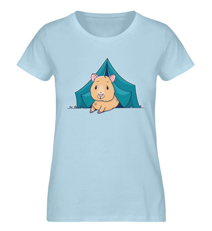 Hamster im Zelt - Damen Premium Bio Shirt Sky Blue S 