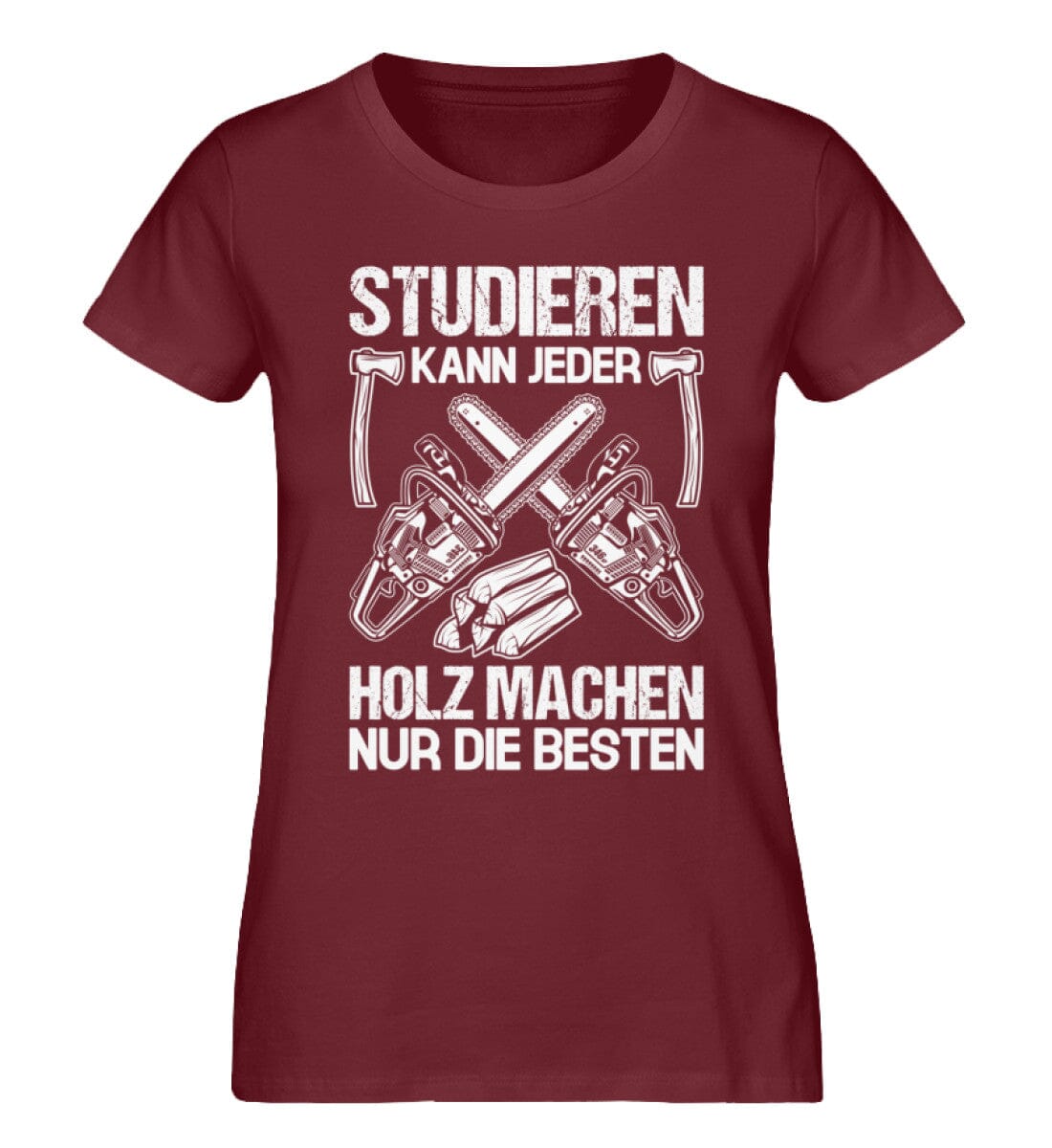 STUDIEREN KANN JEDER - Damen Premium Bio Shirt Burgundy S 