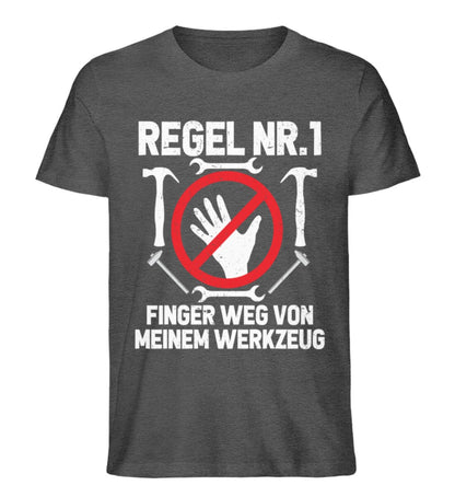 Finger weg von meinem Werkzeug - Unisex Premium Bio Shirt Dark Heather Grey S 