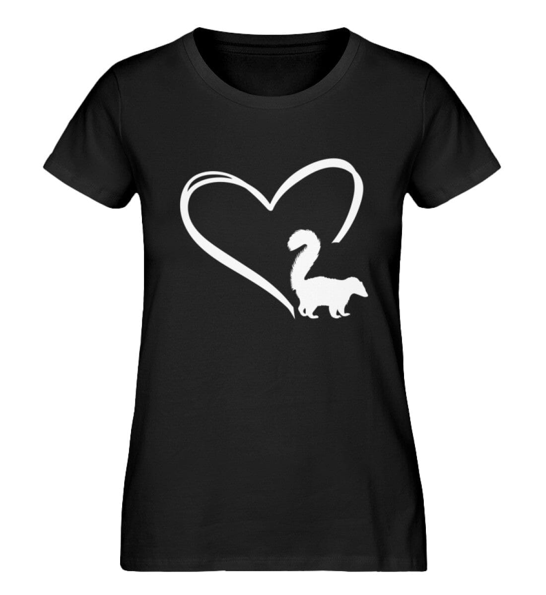 Tier im Herz Stinktier - Damen Premium Bio Shirt Black XS 
