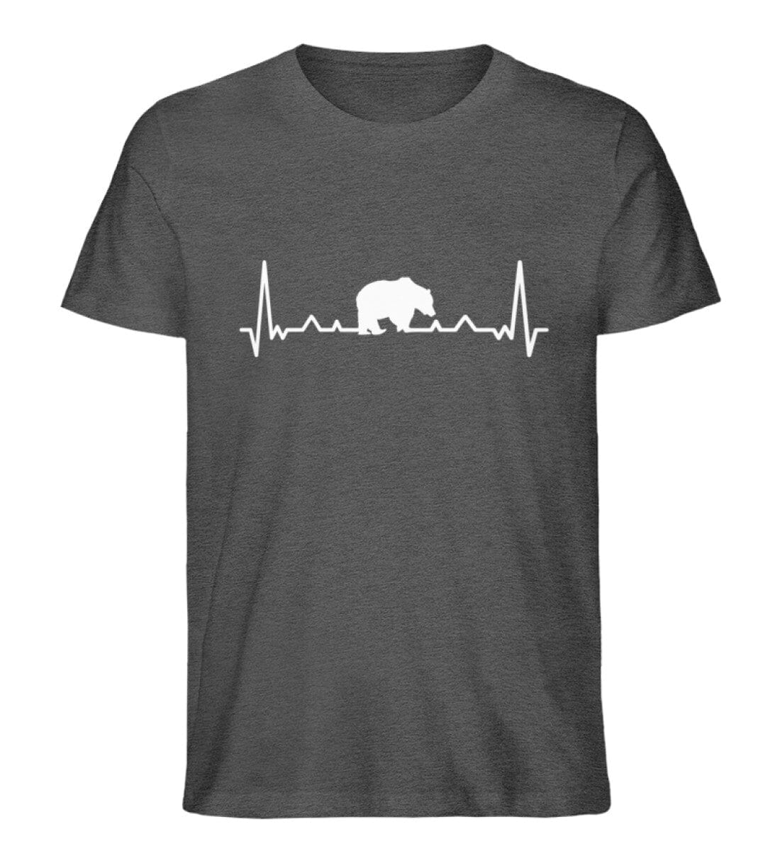 Herzschlag Bär - Unisex Premium Bio Shirt Dark Heather Grey S 