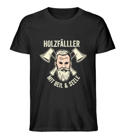 Holzfäller mit Beil und Seele - Unisex Premium Bio Shirt Black XS 