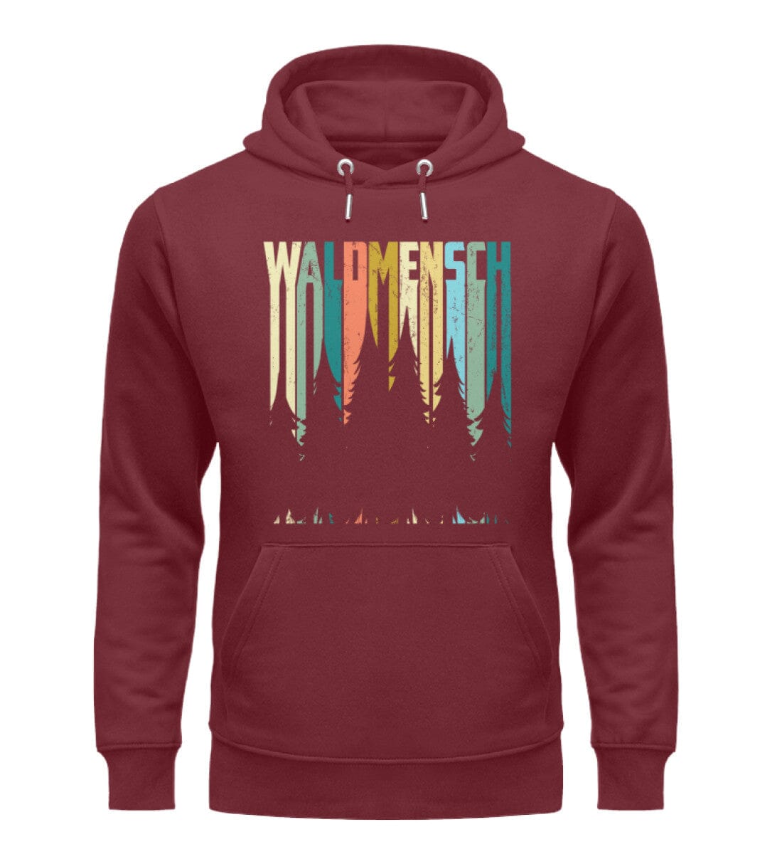 Der Waldmensch im Wald - Unisex Premium Bio Hoodie Burgundy S 