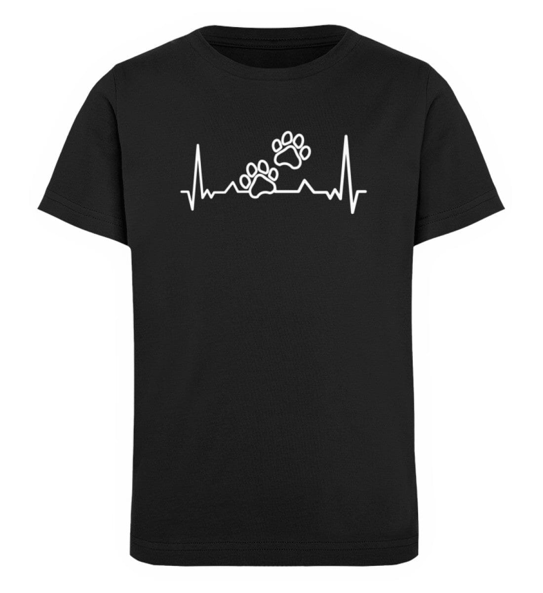 Herzschlag Pfoten - Kinder Bio Shirt Black 12/14 (152/164) 