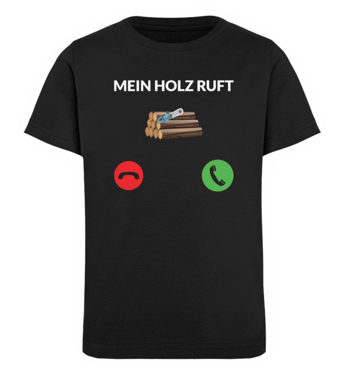 Mein Holz ruft - Kinder Bio Shirt Black 12/14 (152/164) 