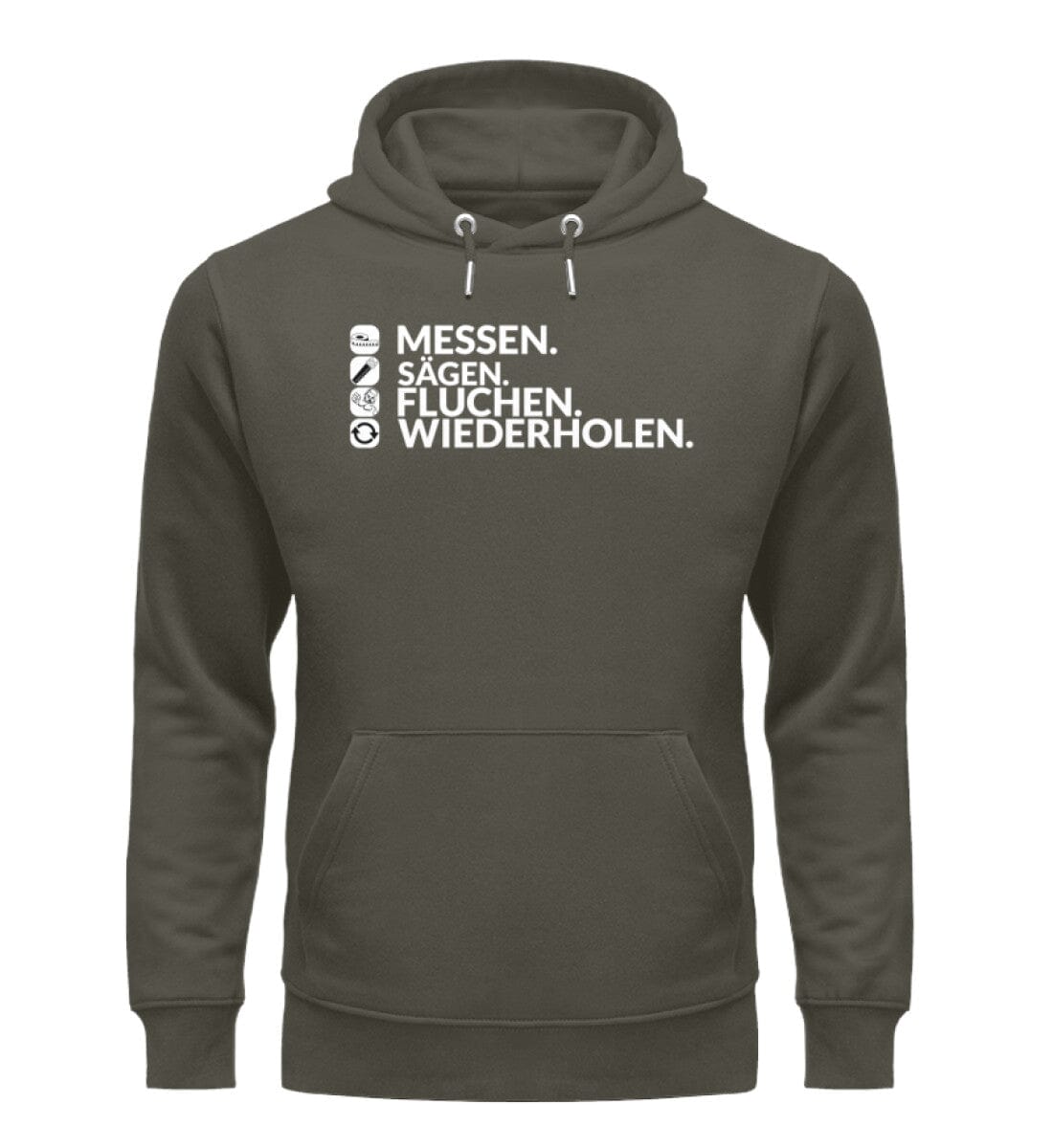 Messen Sägen Fluchen Handwerker - Unisex Premium Bio Hoodie Khaki XS 