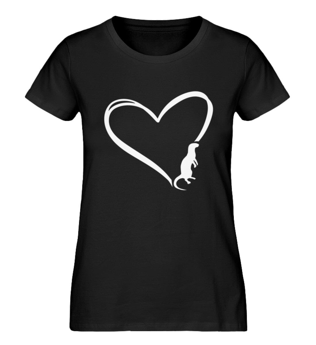 Tier im Herz Otter - Damen Premium Bio Shirt Black XS 