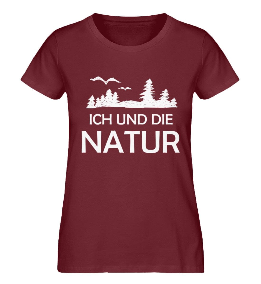 Ich und die Natur - Damen Premium Bio Shirt Burgundy S 